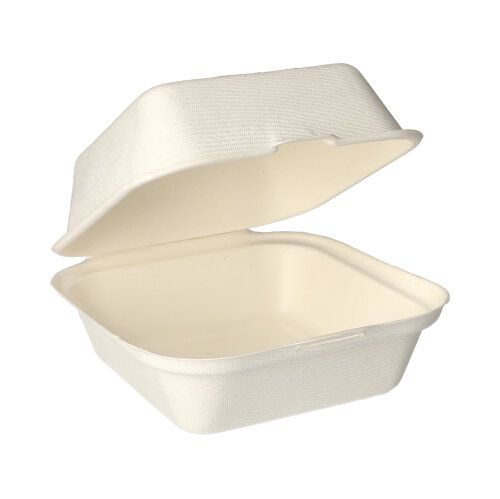 4500 Hamburger-Boxen Zuckerrohr "pure" 8 cm x 14 cm x 15 cm weiss