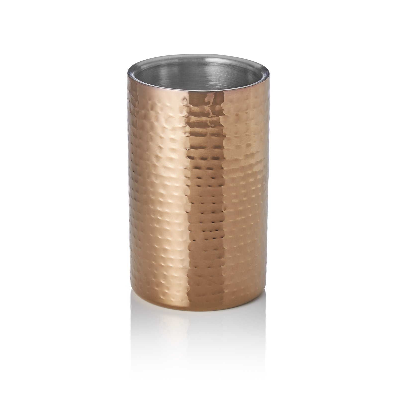 Flaschenkühler, Ø 12 cm, Höhe 19 cm, gehämmert, titanium gold, PVD Beschichtung Flaschenkühler, Ø 12 cm, Höhe 19 cm, gehämmert, titanium gold, PVD Beschichtung