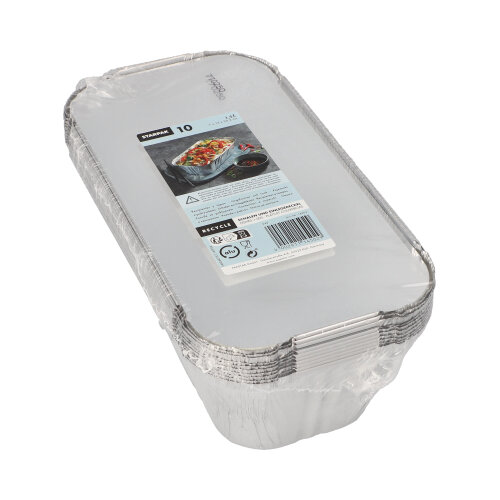 2400 Schalen, Alu + Einlegedeckel, PP-beschichtet eckig 1,5 l 7 cm x 13 cm x 24,2 cm