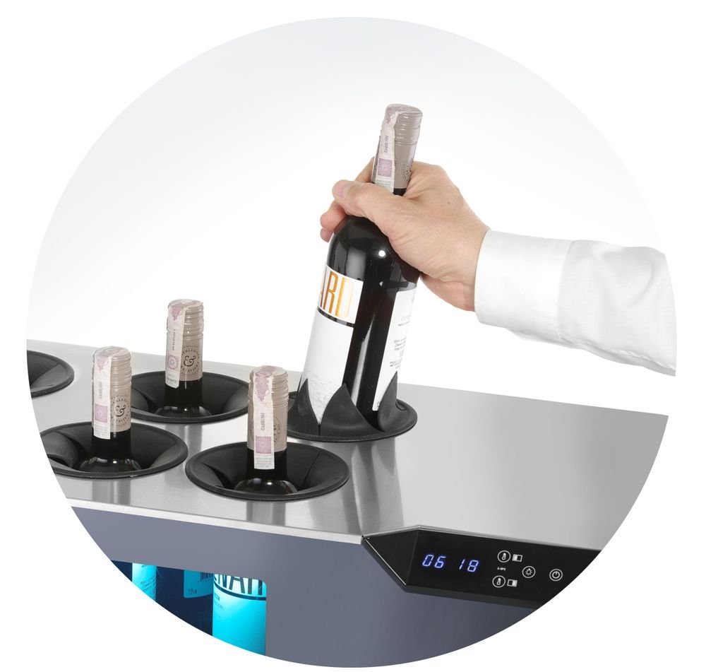 Theken-Weinkühler Cellar, 2 Zonen, Arktic, Schwarz, 220-240V/60W, 800x350x(H)293mm