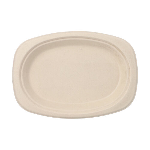 10500 Teller, Zuckerrohr "pure" oval 23 cm x 16 cm x 2 cm natur