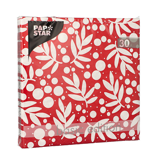 25920 Servietten, 3-lagig 1/4-Falz 33 cm x 33 cm ! rot "Holly"