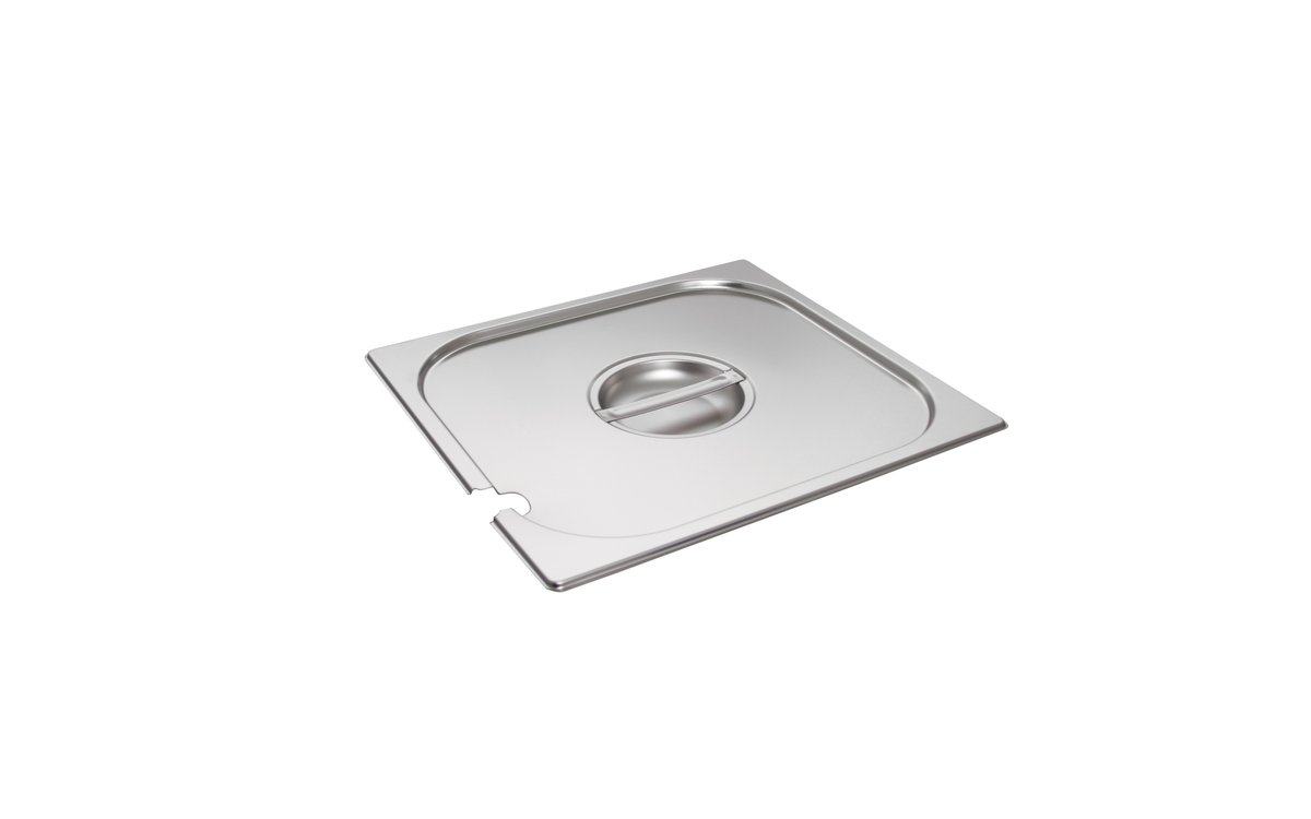 GN 2/3 Deckel, Edelstahl, Deckel mit Löffelaussparung