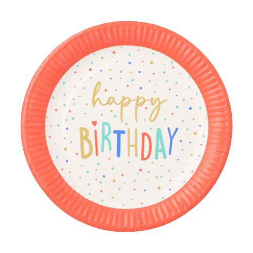 12000 Teller, Pappe rund Ø 23 cm "Happy Birthday"