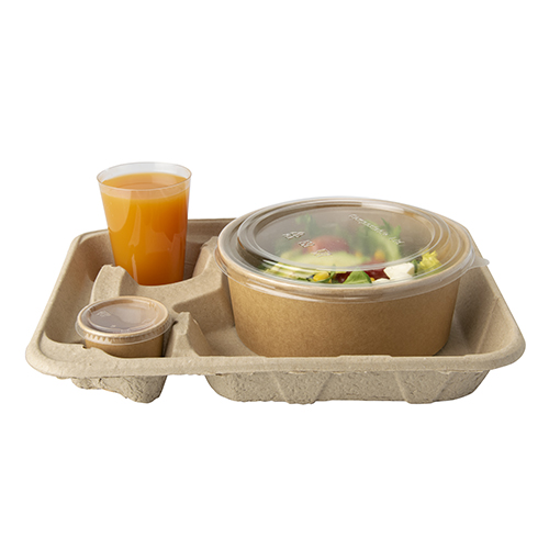 2000 Tragetabletts, Pappe "To Go" 4,7 cm x 26,6 cm x 33 cm für 2 Becher + Mahlzeit