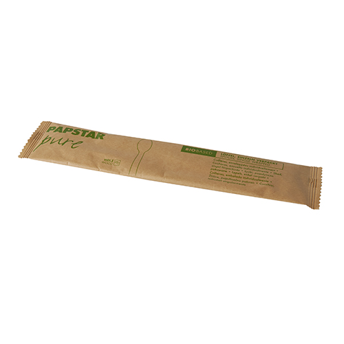 22500 Löffel, Holz "pure" 16 cm einzeln verpackt in Papierbeutel