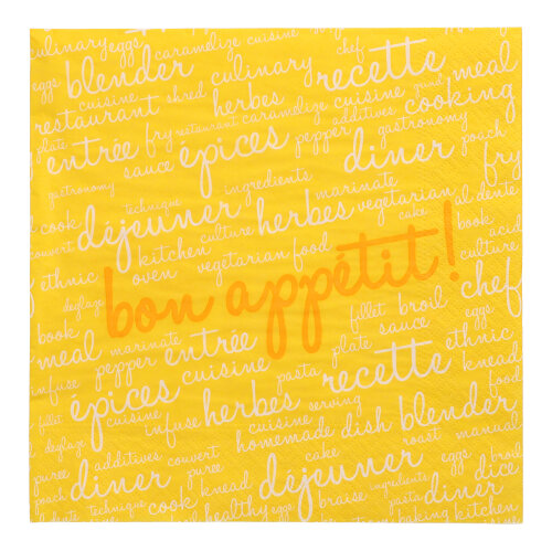 15000 Servietten, 3-lagig 1/4-Falz 40 cm x 40 cm gelb "Table Pleasures"