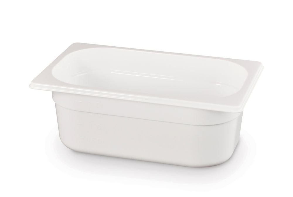 Gastronorm-Behälter 1/4, HENDI, GN 1/4, 2,8L, Weiß, 265x162x(H)100mm