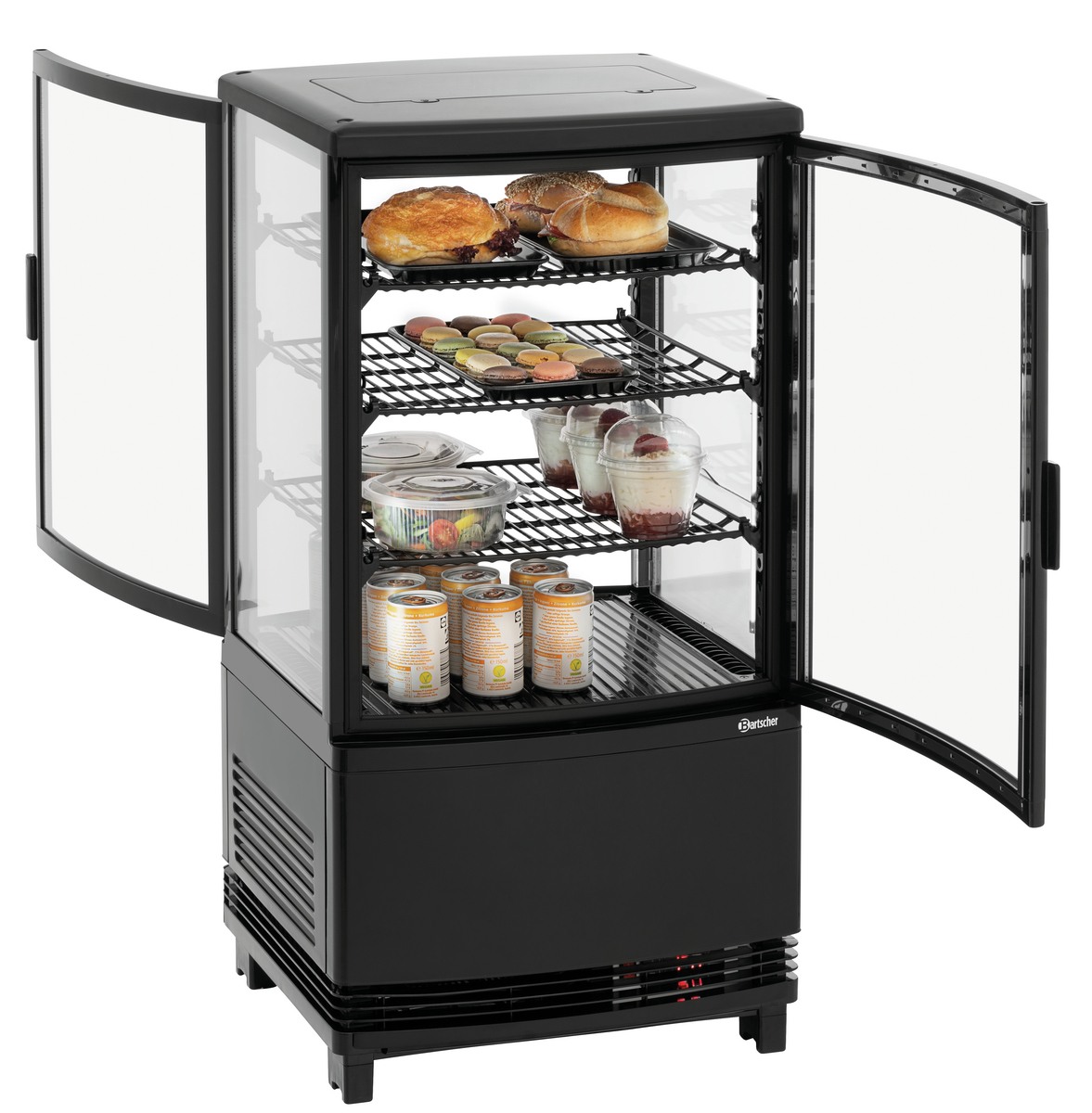 Mini-Kühlvitrine 64L2T schwarz Mini-Kühlvitrine 64L2T schwarz