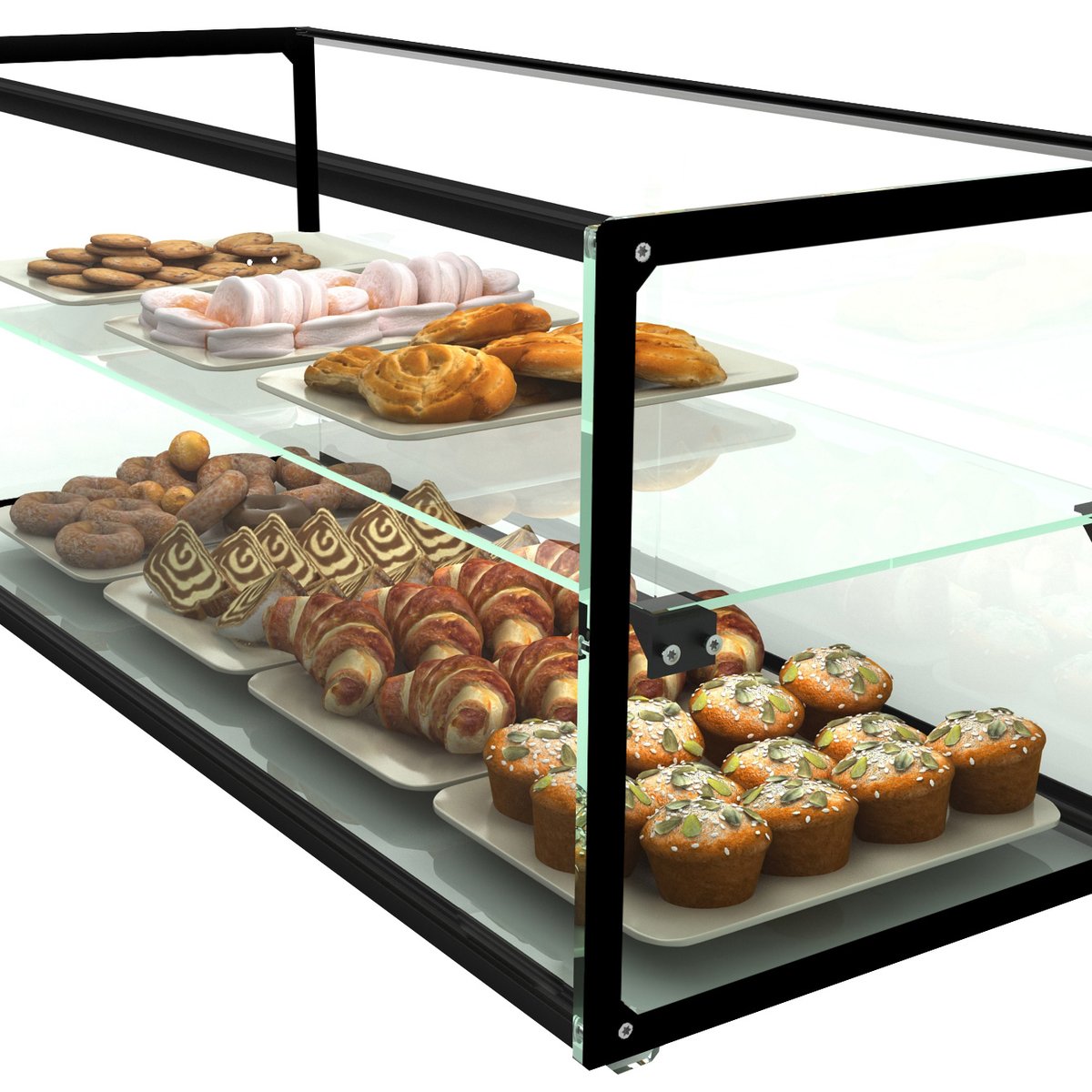 Show-Vitrine Neutral EP36D Display für Lebensmittelpräsentation