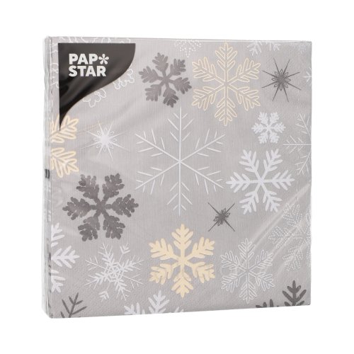 20 Servietten, 3-lagig 1/4-Falz 33 cm x 33 cm "Snowflakes" 21600 Servietten, 3-lagig 1/4-Falz 33 cm x 33 cm "Snowflakes"