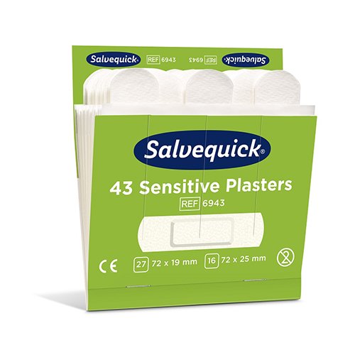 6 Set "Cederroth" Salvequick Sensitive Pflaster (43 Stück) weiss , Refill 3300 Set "Cederroth" Salvequick Sensitive Pflaster (43 Stück) weiss , Refill