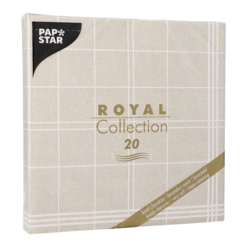 12000 Servietten "ROYAL Collection" 1/4-Falz 40 cm x 40 cm sand "Kitchen Craft"