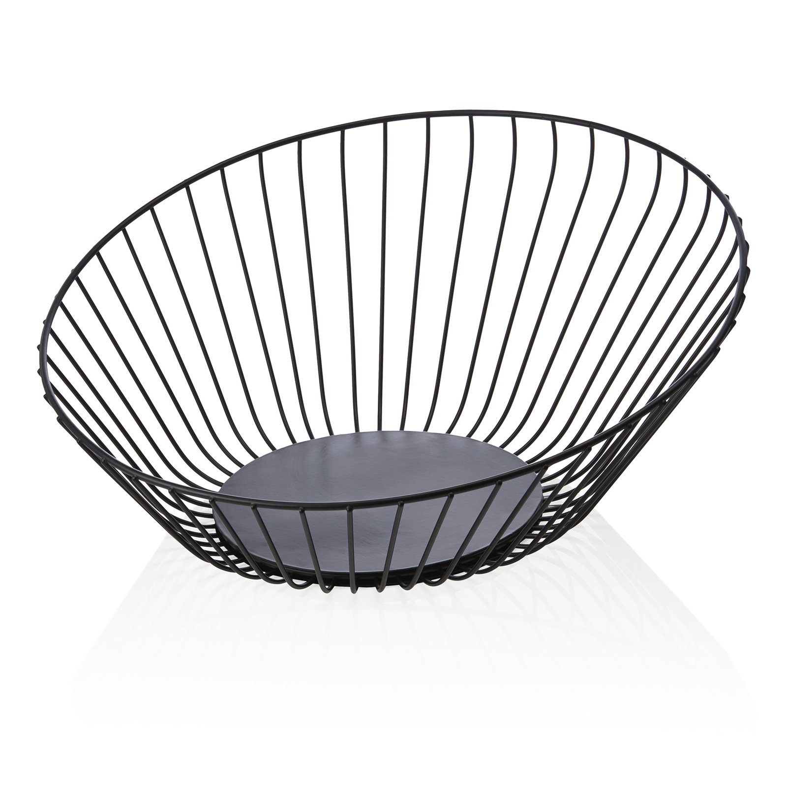 Buffetkorb, Ø 33 cm, Höhe 13,5 cm, schwarz pulverbeschichtet, Metall