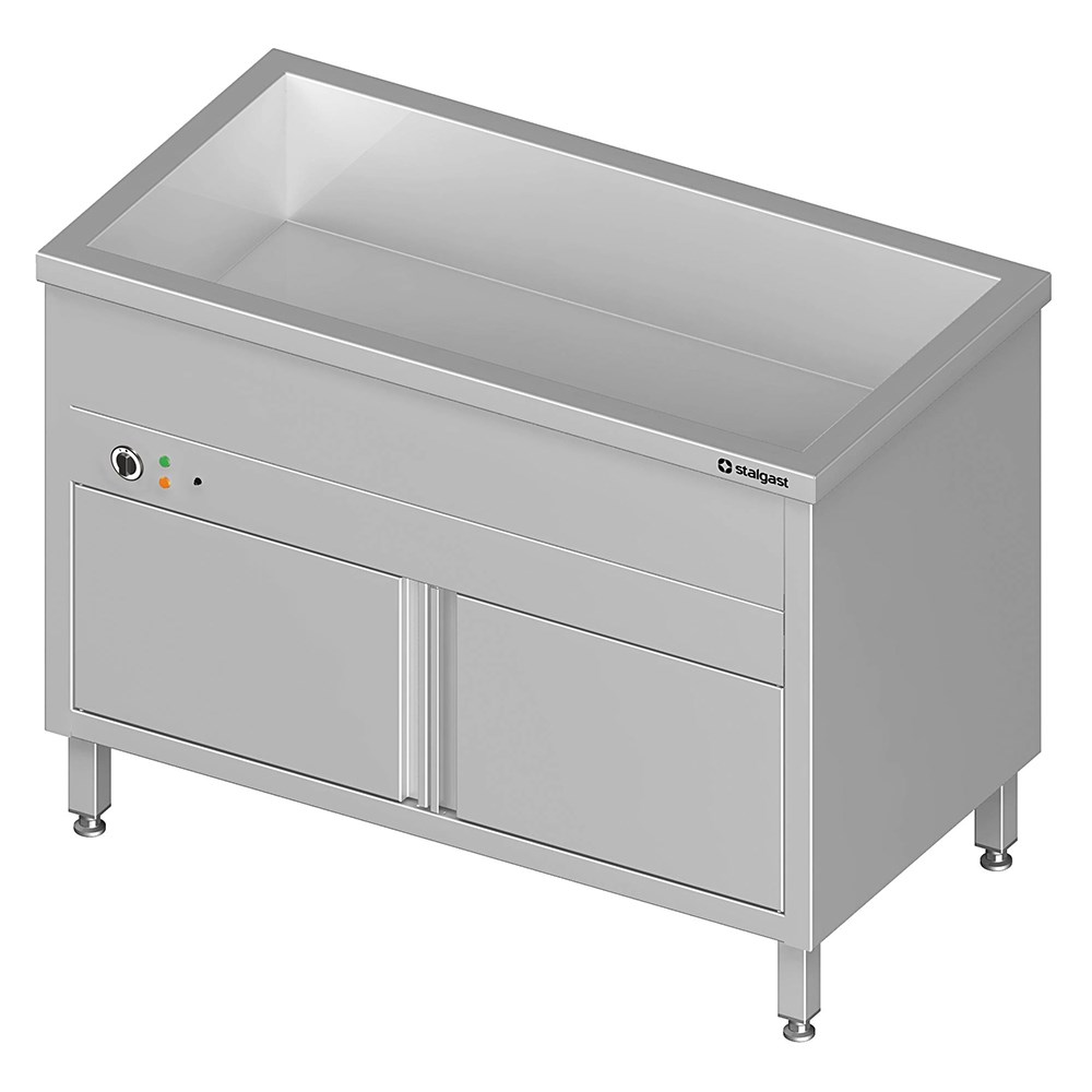 Bain-Marie Standgerät mit geschlossenem Unterbau und einem Becken, für 4x GN1/1410x600x850 mm