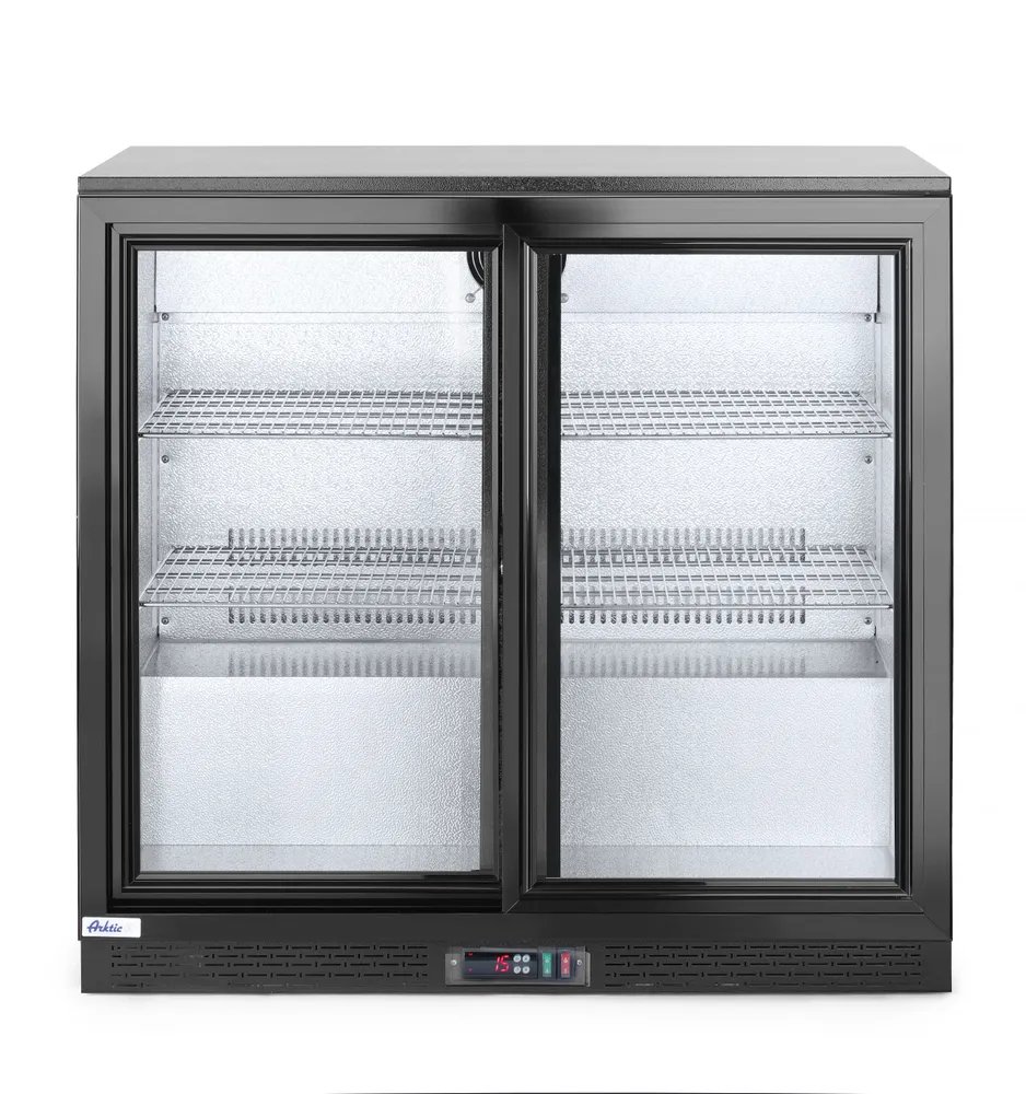 Kühlschrank hinten mit doppelten Schiebetüren, Arktic, 158L, Schwarz, 220-240V/160W, 900x520x(H)865mm