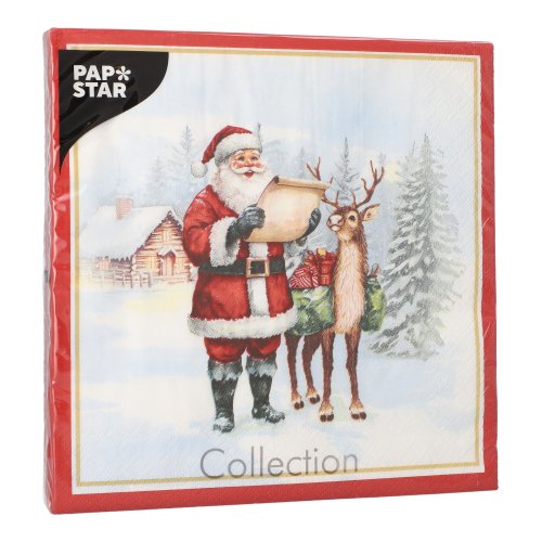 20 Servietten, 3-lagig 1/4-Falz 40 cm x 40 cm "Dear Santa" 10500 Servietten, 3-lagig 1/4-Falz 40 cm x 40 cm "Dear Santa"