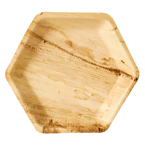 1800 Teller, Palmblatt "pure" 6-eckig 23,5 cm x 3 cm