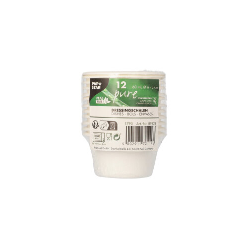 23520 Dressingschalen, Zuckerrohr "pure" 60 ml Ø 6 cm · 3 cm weiss