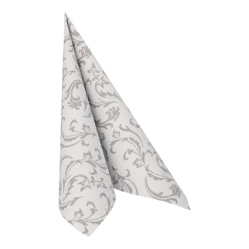 12500 Servietten "ROYAL Collection" 1/4-Falz 40 cm x 40 cm grau "Damascato"