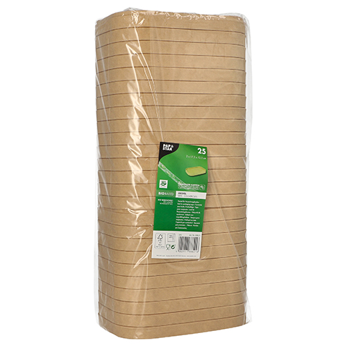 2400 Deckel für Verpackungsbecher, Pappe rechteckig 2 cm x 17,3 cm x 12,3 cm braun