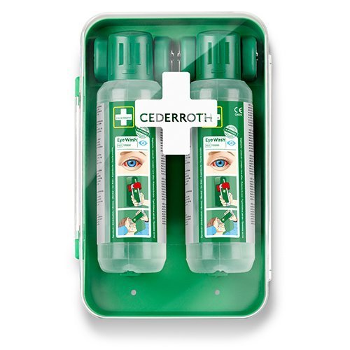 72 "Cederroth" Augendusche 29,6 cm x 19,2 cm "Eye-Wash-Cabinet" inkl. 2 Flaschen (500ml)