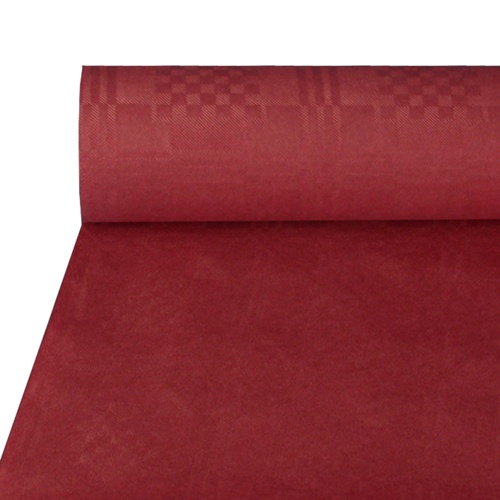 64 Papiertischtuch mit Damastprägung 50 m x 1 m bordeaux