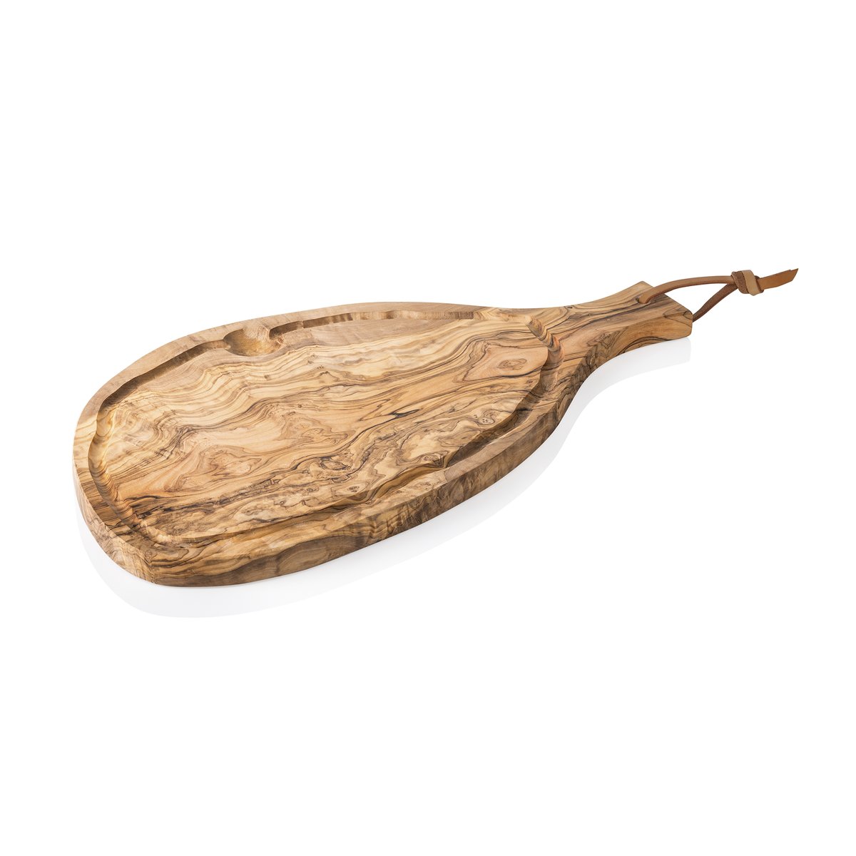 Servierbrett PURE OLIVE, mit Griff, 50 x 23 cm, Olivenholz