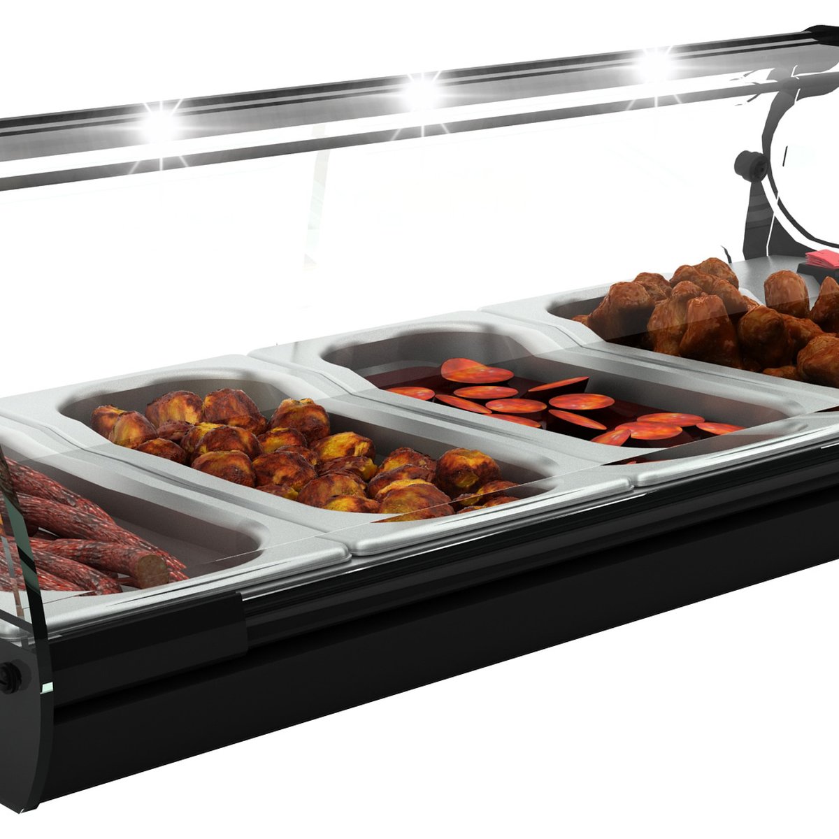 Warmhaltevitrine Cristal 4 4x GN 1/3 x 40 mm