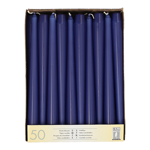 100 Leuchterkerzen Ø 2,2 cm · 25 cm dunkelblau 7200 Leuchterkerzen Ø 2,2 cm · 25 cm dunkelblau