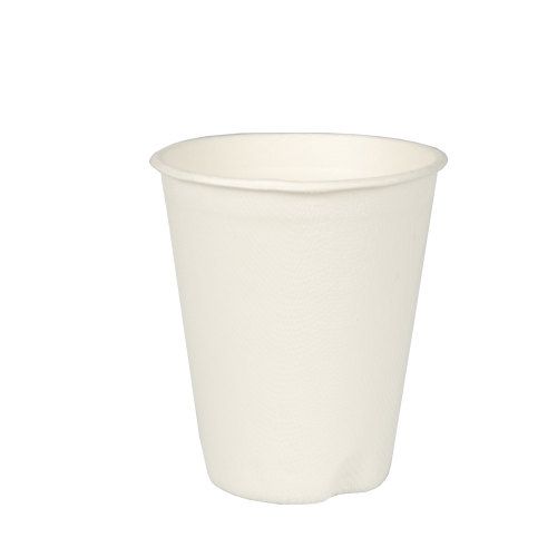 11520 Trinkbecher, Zuckerrohr "pure" 0,2 l Ø 8 cm · 9,1 cm weiss für Heißgetränke