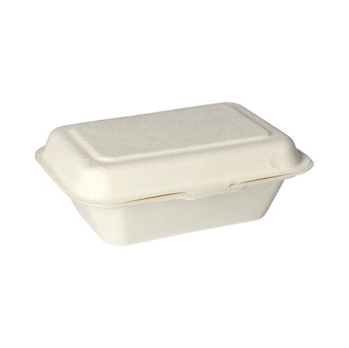 5000 Menüboxen, Zuckerrohr "pure" ungeteilt 6 cm x 18 cm x 12,5 cm weiss