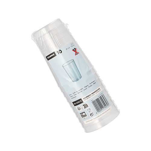 10 Mehrweg-Trinkbecher PP 0,2 l Ø 6,8 cm · 9,8 cm transluzent unzerbrechlich 9600 Mehrweg-Trinkbecher PP 0,2 l Ø 6,8 cm · 9,8 cm transluzent unzerbrechlich