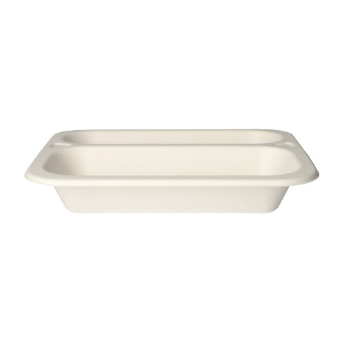 7200 Siegelschalen, Zuckerrohr 2-geteilt 975 ml 4,2 cm x 21,2 cm x 25 cm weiss