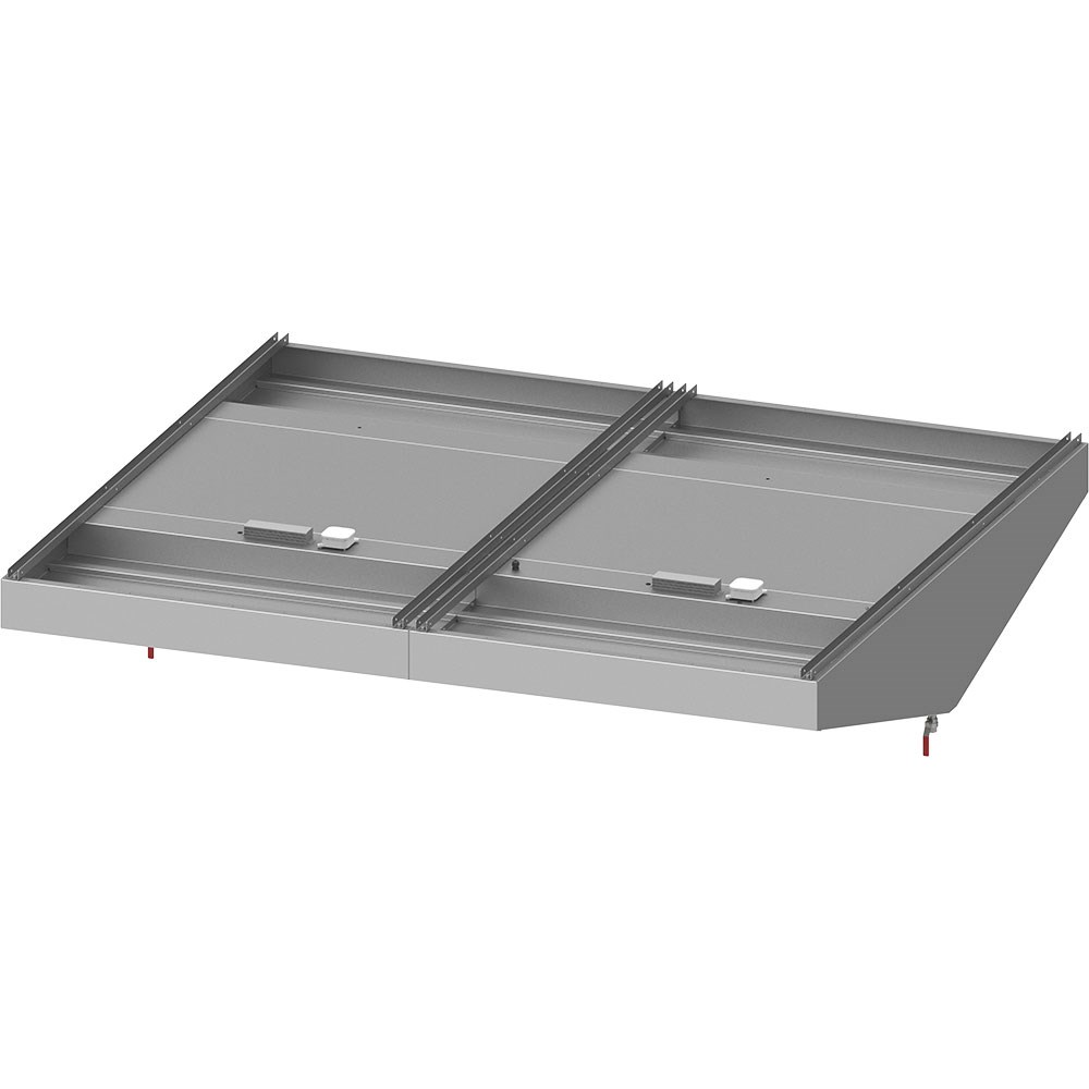 Deckenhaube "Basic Line", Schrägform 2100 mm x 2200 mm mit Flammschutzfilter Typ B Deckenhaube "Basic Line", Schrägform 2900 mm x 2400 mm mit Flammschutzfilter Typ B