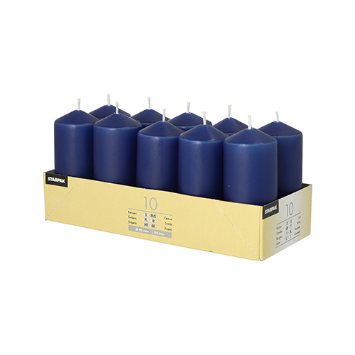 3960 Stumpenkerzen Ø 40 mm · 90 mm dunkelblau