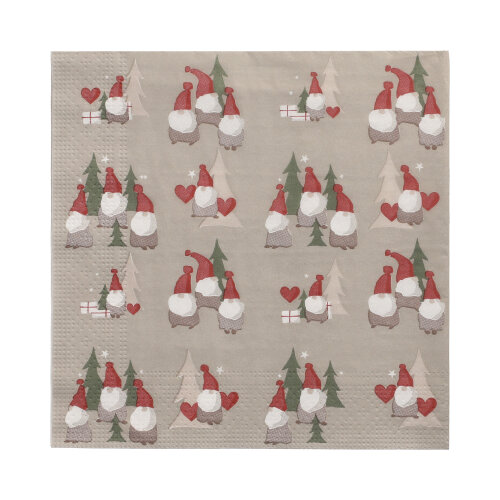20 Servietten, 3-lagig 1/4-Falz 33 cm x 33 cm ! "Tomte" 21600 Servietten, 3-lagig 1/4-Falz 33 cm x 33 cm ! "Tomte"