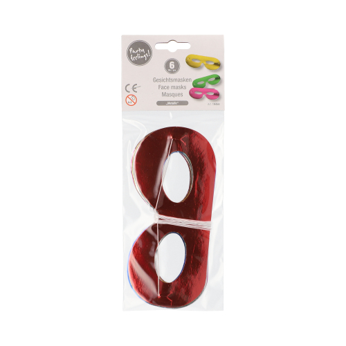 72 Gesichtsmasken farbig sortiert "Metallic" 31104 Gesichtsmasken farbig sortiert "Metallic"