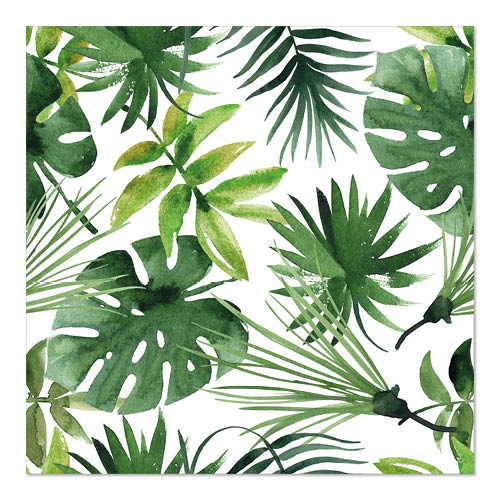 22800 Servietten, 3-lagig 1/4-Falz 33 cm x 33 cm "Monstera"
