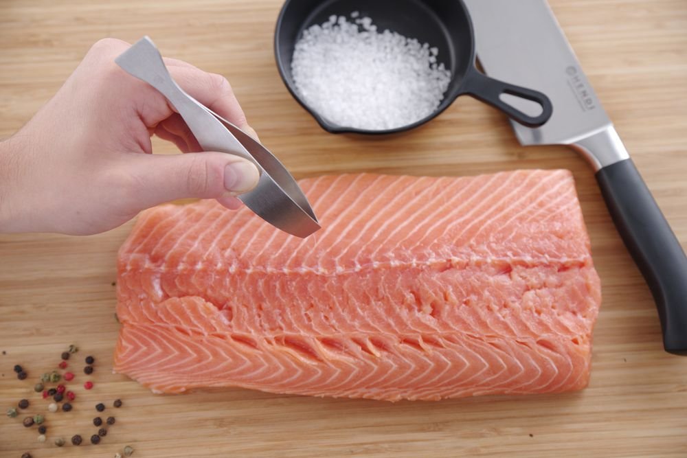 Pinzette für Fischgräten, flacher Kopf, HENDI, (L)130mm