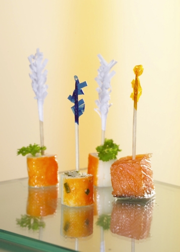 10000 Deko-Picker 6,8 cm farbig sortiert "Frills" 440000 Deko-Picker 6,8 cm weiss "Frills"