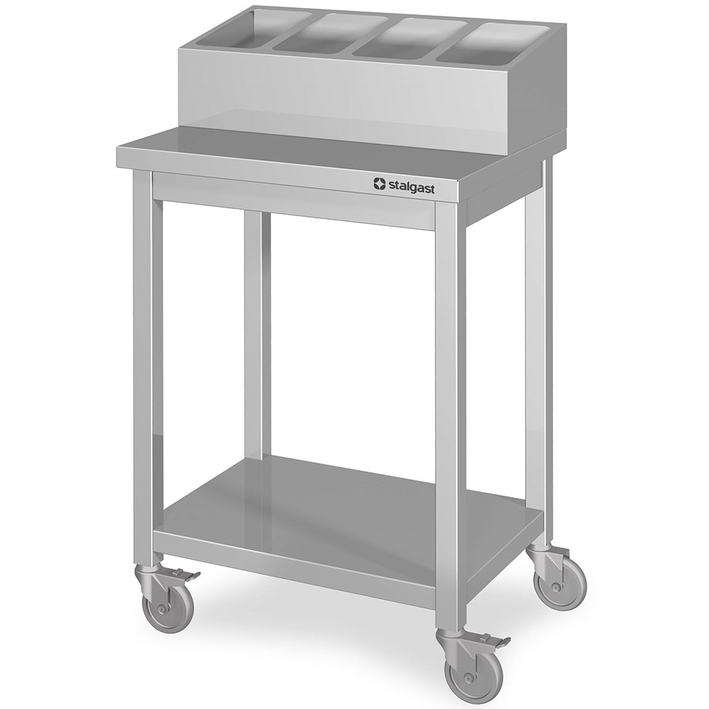 Besteck- und Tablettwagen, 817x500x1100 mm, verschweißt