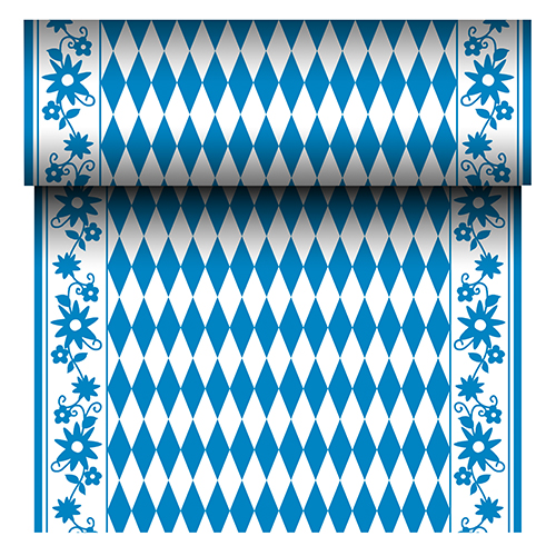 1 Tischläufer, stoffähnlich, Airlaid 24 m x 40 cm "Bayrisch Blau" 162 Tischläufer, stoffähnlich, Airlaid 24 m x 40 cm "Bayrisch Blau"