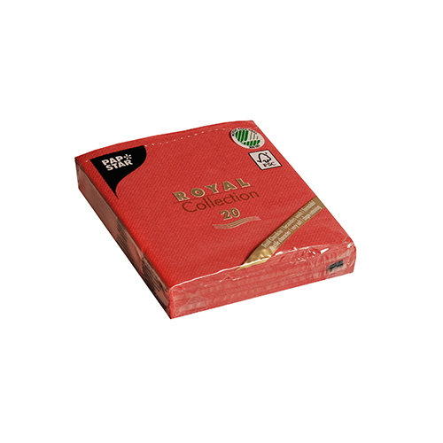 29400 Servietten "ROYAL Collection" 1/4-Falz 25 cm x 25 cm feuerrot