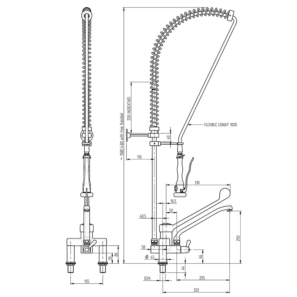 Monolith Premium Zweiloch-Geschirrbrause, inkl. Wasserhahn mit Ellenbogenbedienung Monolith Premium Zweiloch-Geschirrbrause, inkl. Wasserhahn mit Ellenbogenbedienung