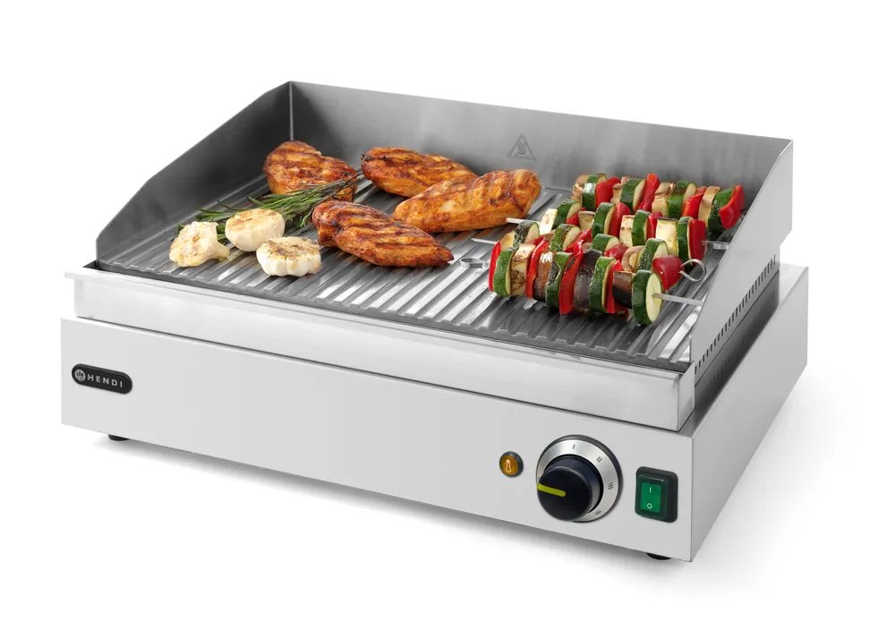 Grillplatte, Profi Line, gerillte Ausführung, 230V/2400W, 527x404x(H)233mm Grillplatte, Profi Line, gerillte Ausführung, 230V/2400W, 527x404x(H)233mm