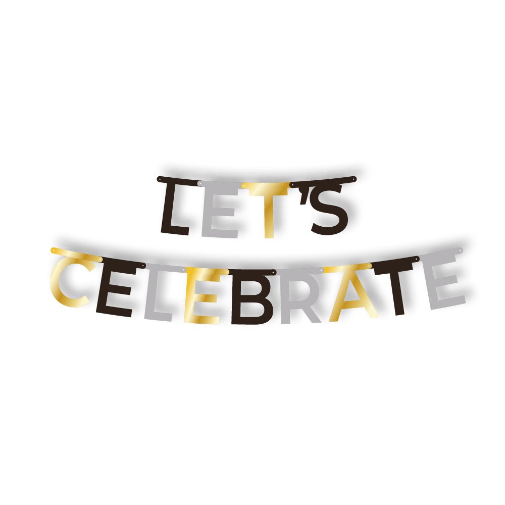 2592 Grußkette 1,85 m x 13,8 cm "Let's Celebrate"