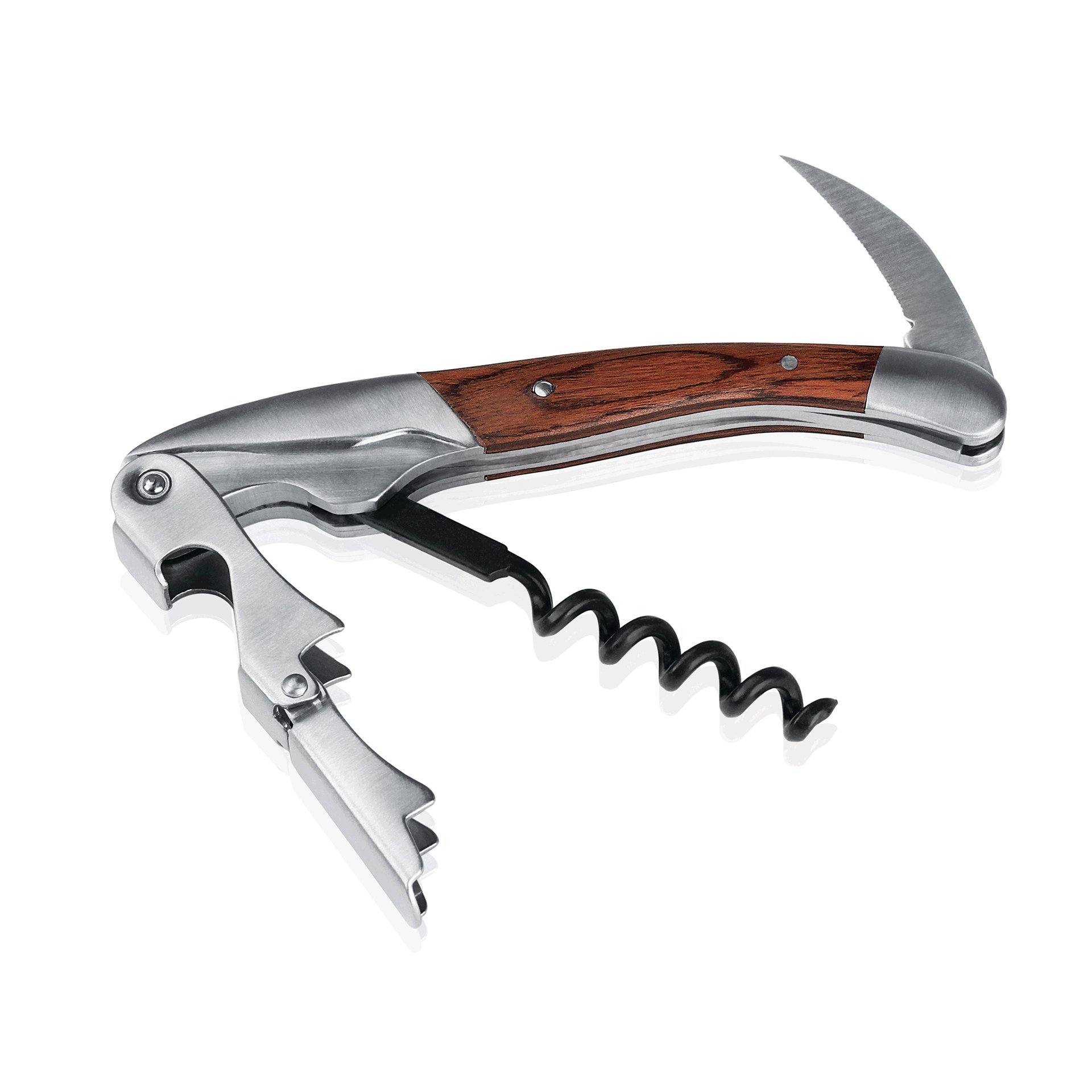 Kellnermesser mit Holzgriff, 12 cm, Edelstahl