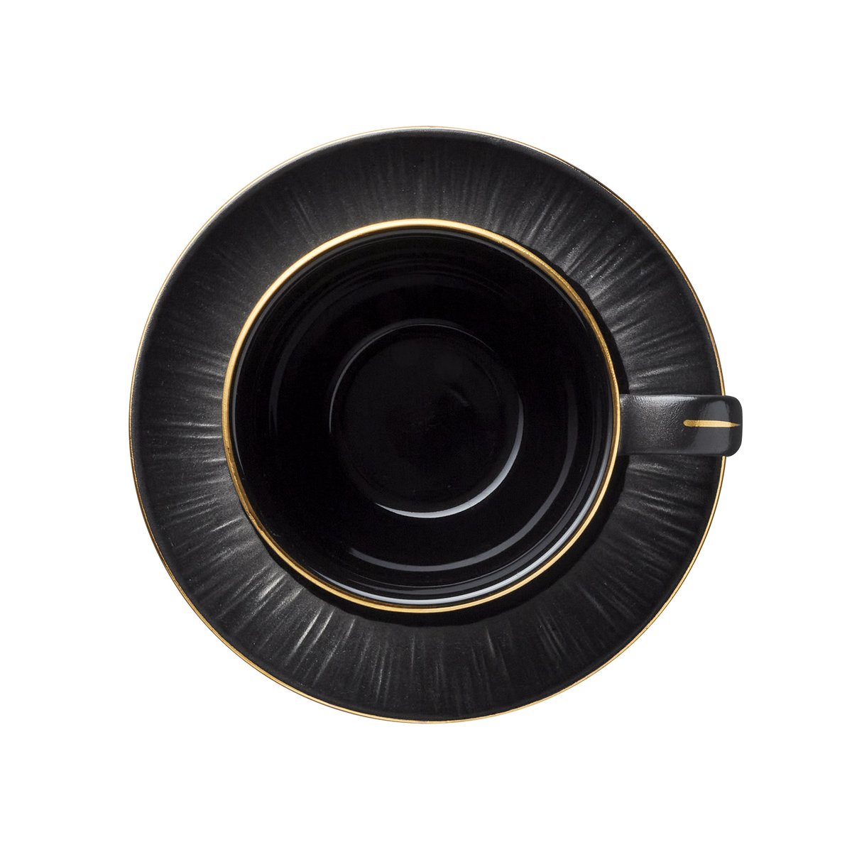 Cappuccinotasse mit Untertasse Set MAYA KURO, 200 ml, schwarz