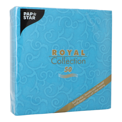 12500 Servietten "ROYAL Collection" 1/4-Falz 40 cm x 40 cm türkis "Casali"